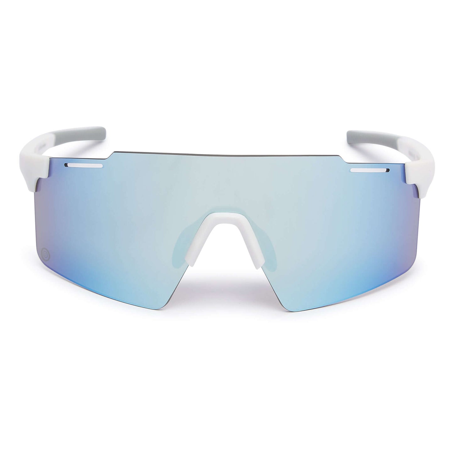 Kukuna® Element Performance sunglasses with grey lens and blue mirror, featuring a lightweight Matt White TR90 frame.