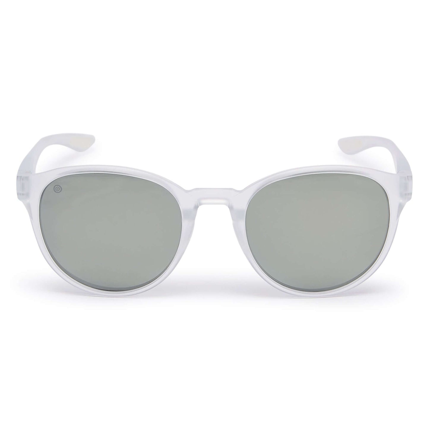 Kukuna® Hope Cove lifestyle sunglasses with grey lenses and clear frosted TR90 frame for optimal UV protection and style.