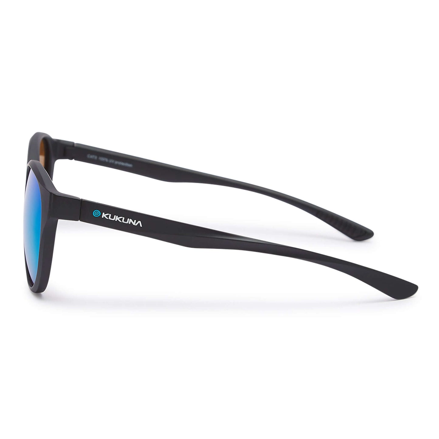 Kukuna® Hope Cove lifestyle sunglasses in matte black frame with green mirror lens, showcasing stylish protection and performance.