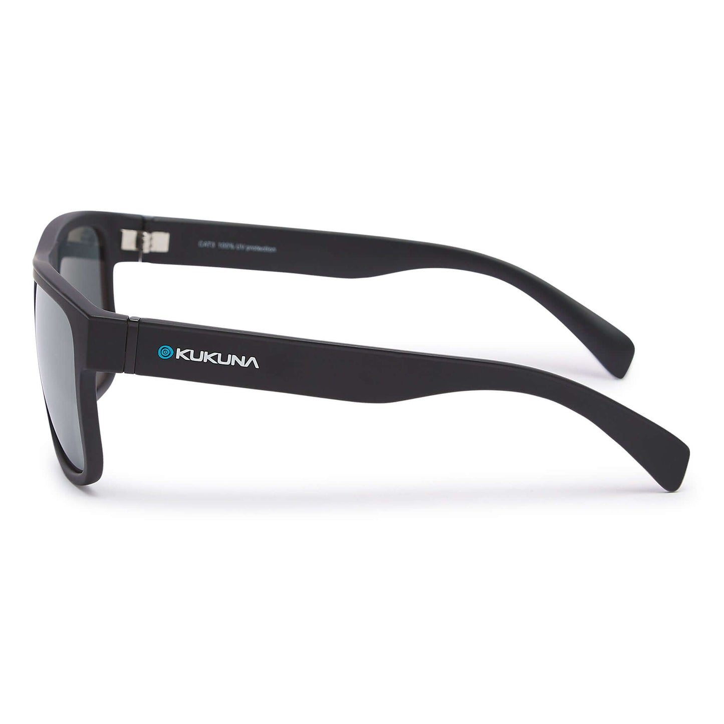Kukuna® Nanjizal lifestyle sunglasses in matt black frame with grey lens, featuring sleek design and modern style.
