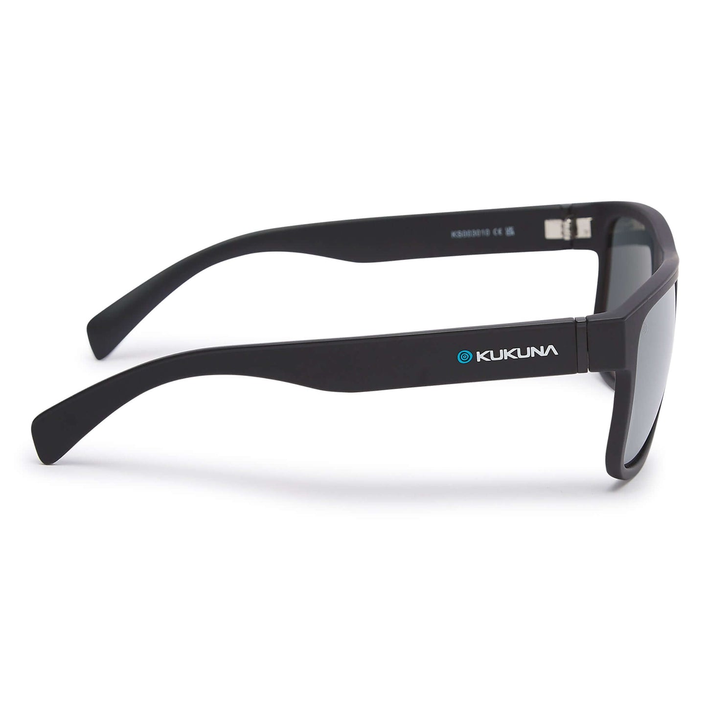 Kukuna® Nanjizal lifestyle sunglasses with matt black TR90 frame and grey lens, showcasing modern design and performance.