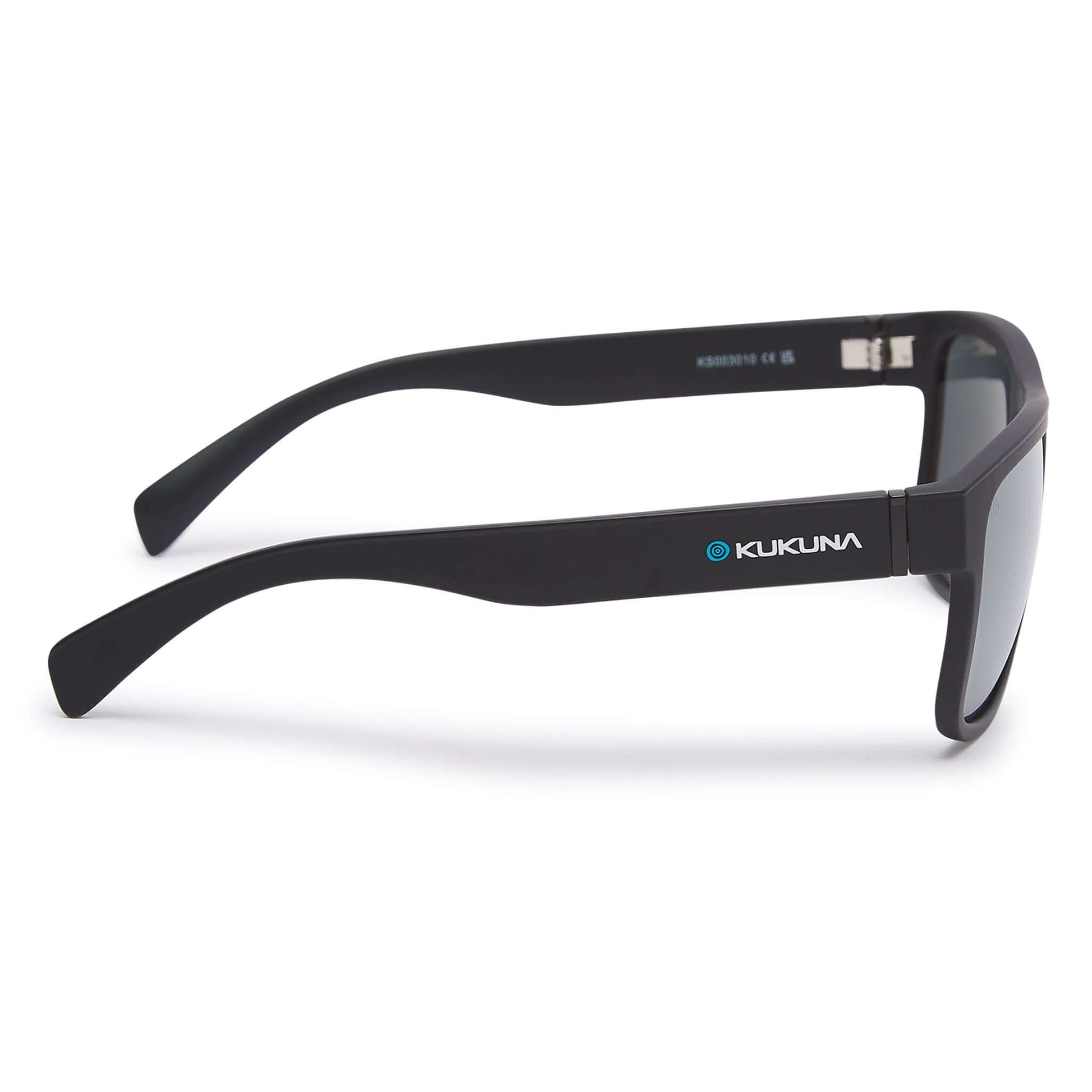 Kukuna® Nanjizal lifestyle sunglasses with matt black TR90 frame and grey lens, showcasing modern design and performance.