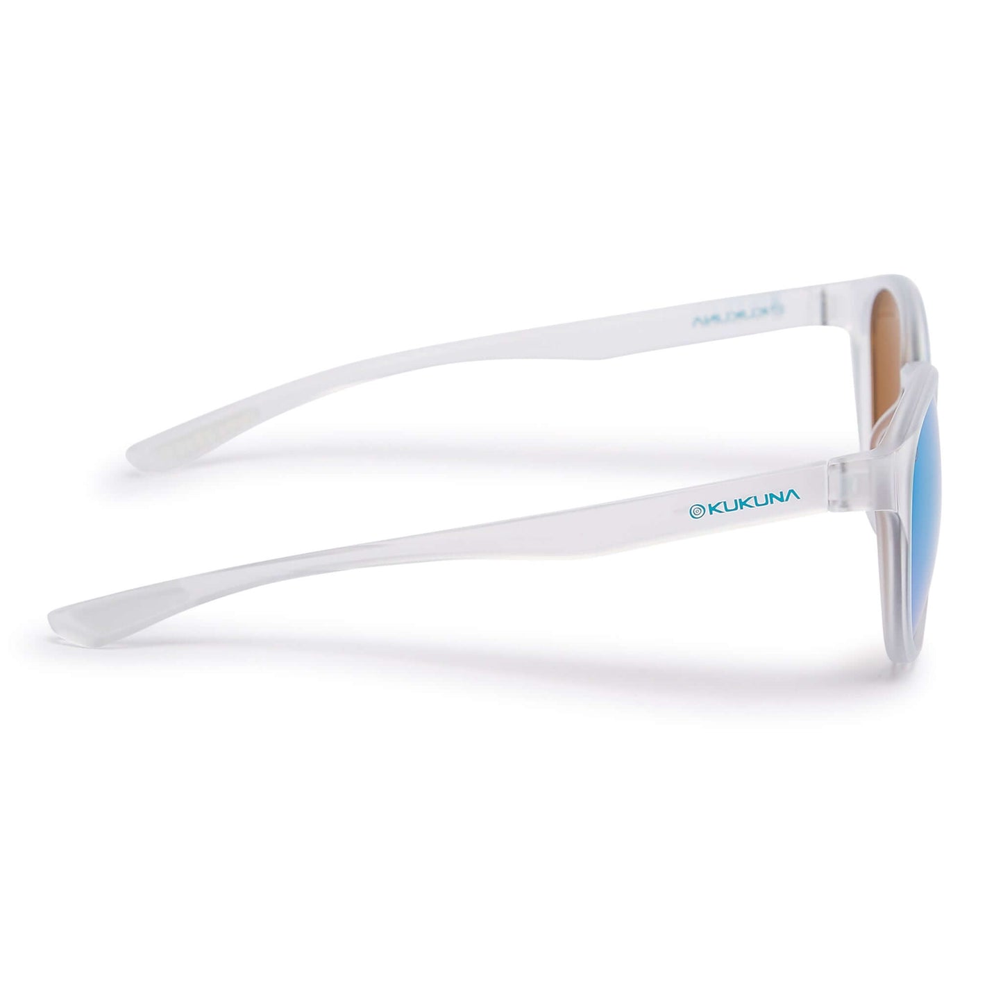 Kukuna® Hope Cove clear frosted sports sunglasses with amber lens and green mirror, designed for lifestyle performance.
