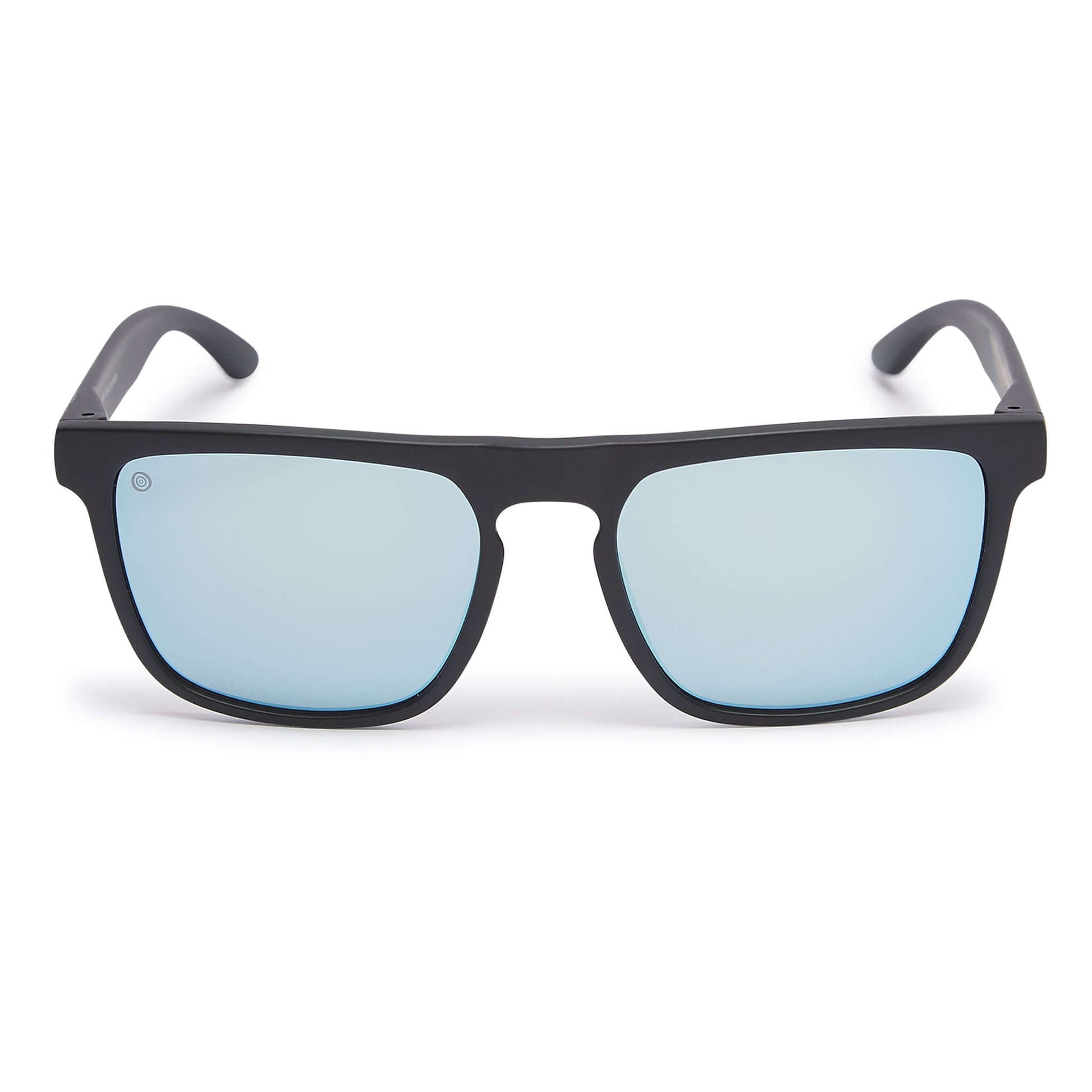 Kukuna® Barricane lifestyle sunglasses with grey lens and blue mirror, matte black TR90 frame for elite athletes.