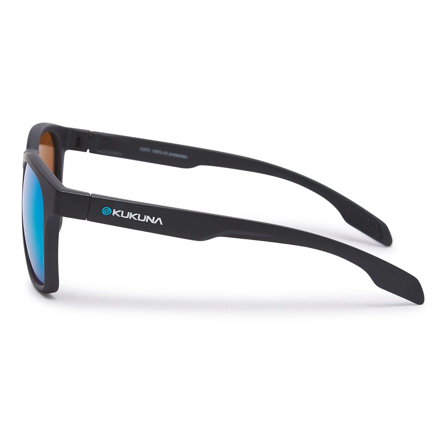 Kukuna® Dawlish lifestyle sunglasses with green mirror lens, matt black TR90 frame, perfect for active outdoor adventures.