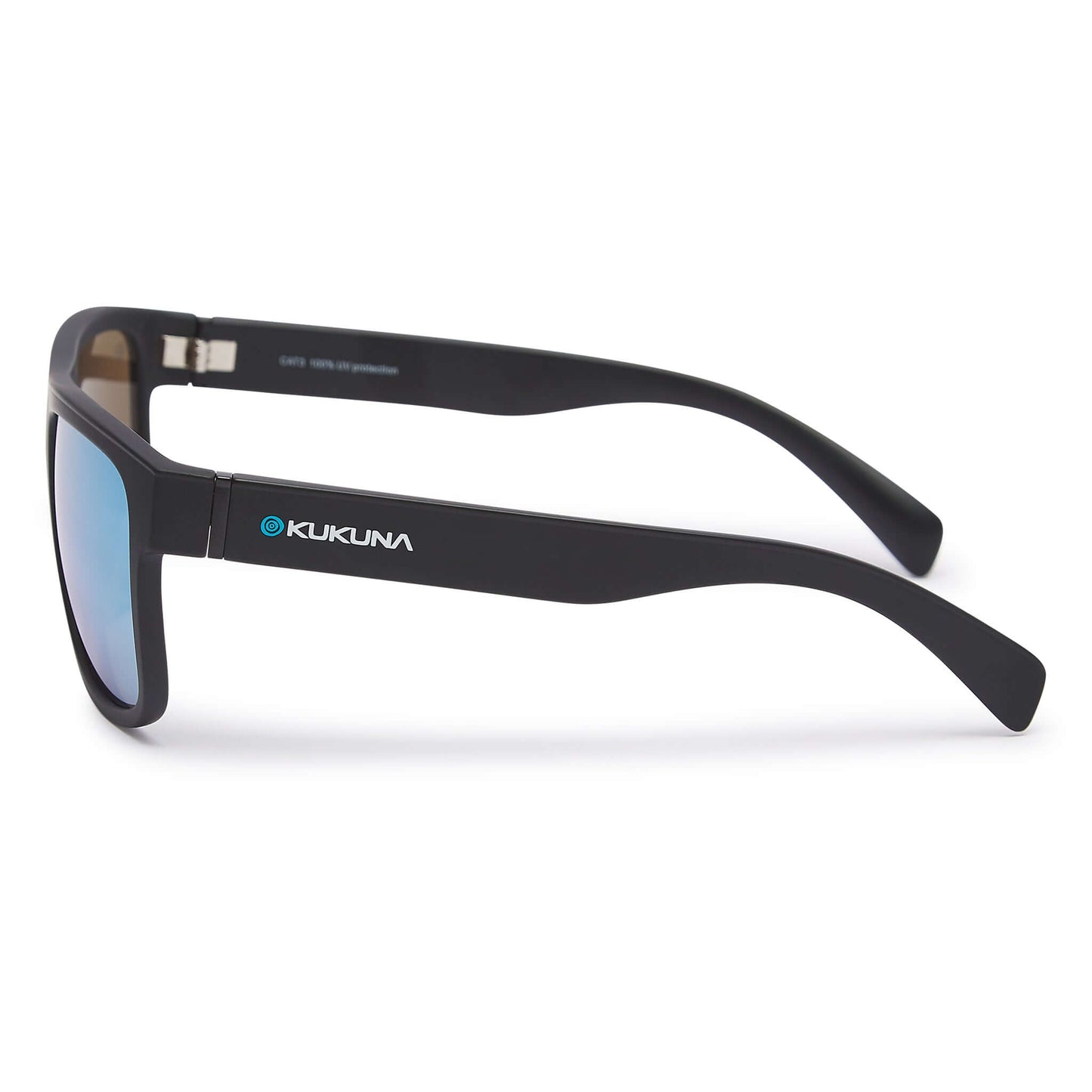 Kukuna® Nanjizal grey lens sports sunglasses with blue mirror and matt black TR90 frame, perfect for lifestyle activities.