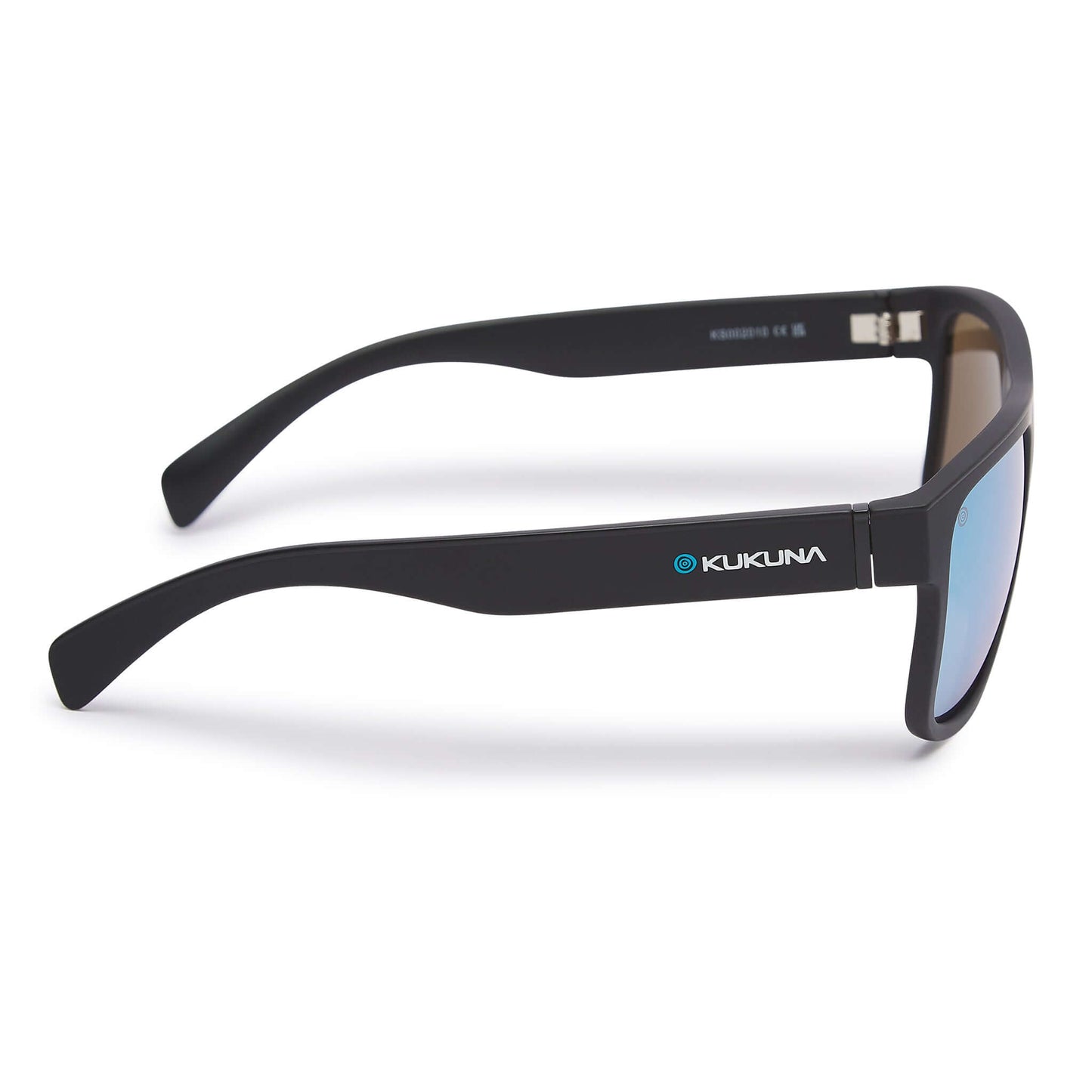 Kukuna® Nanjizal lifestyle sunglasses in black with blue mirror lenses, featuring a matt black TR90 frame.