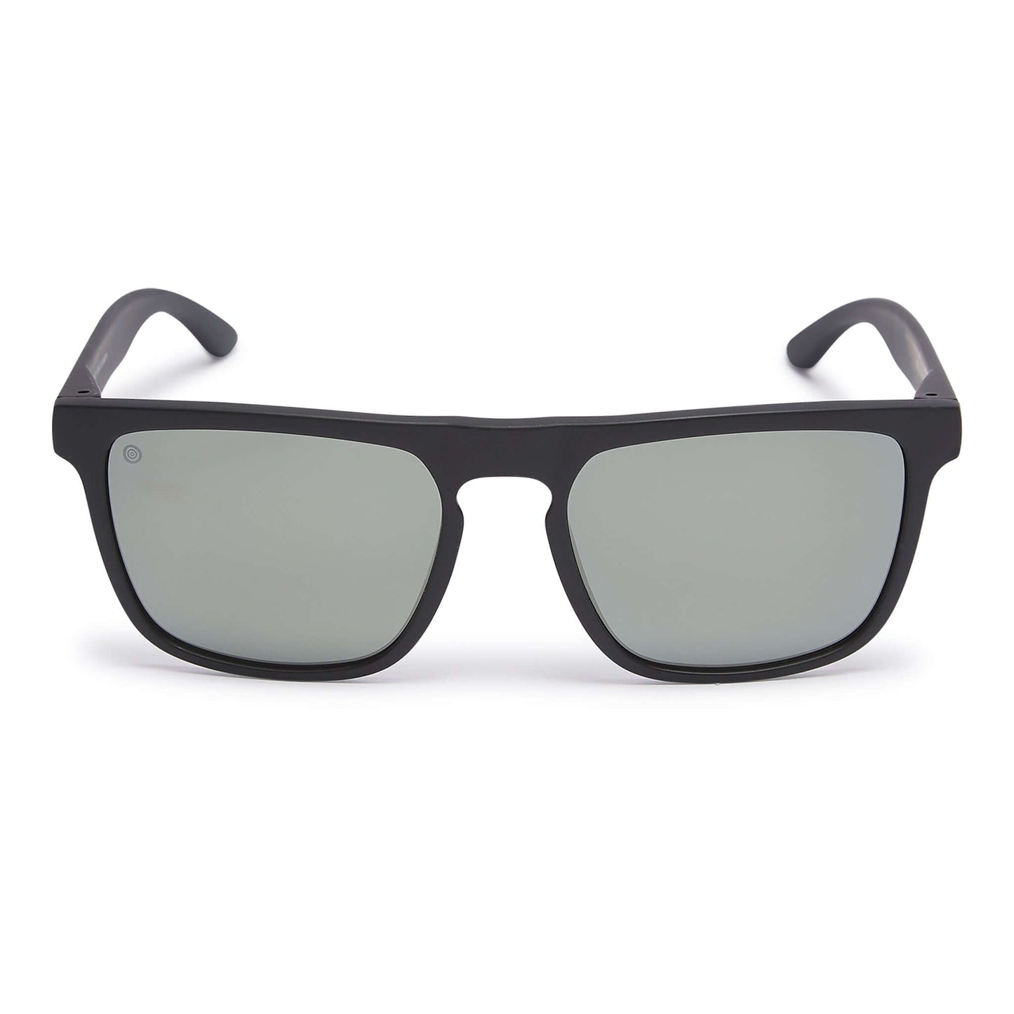 Kukuna® Barricane lifestyle sunglasses with grey lens and black mirror in a matte black TR90 frame.