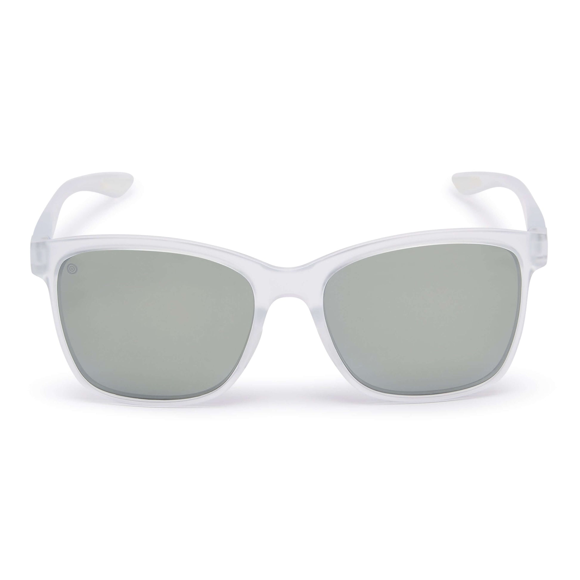 Kukuna Seaton lifestyle sunglasses with grey lenses and clear frosted TR90 frame, designed for performance and UV protection.