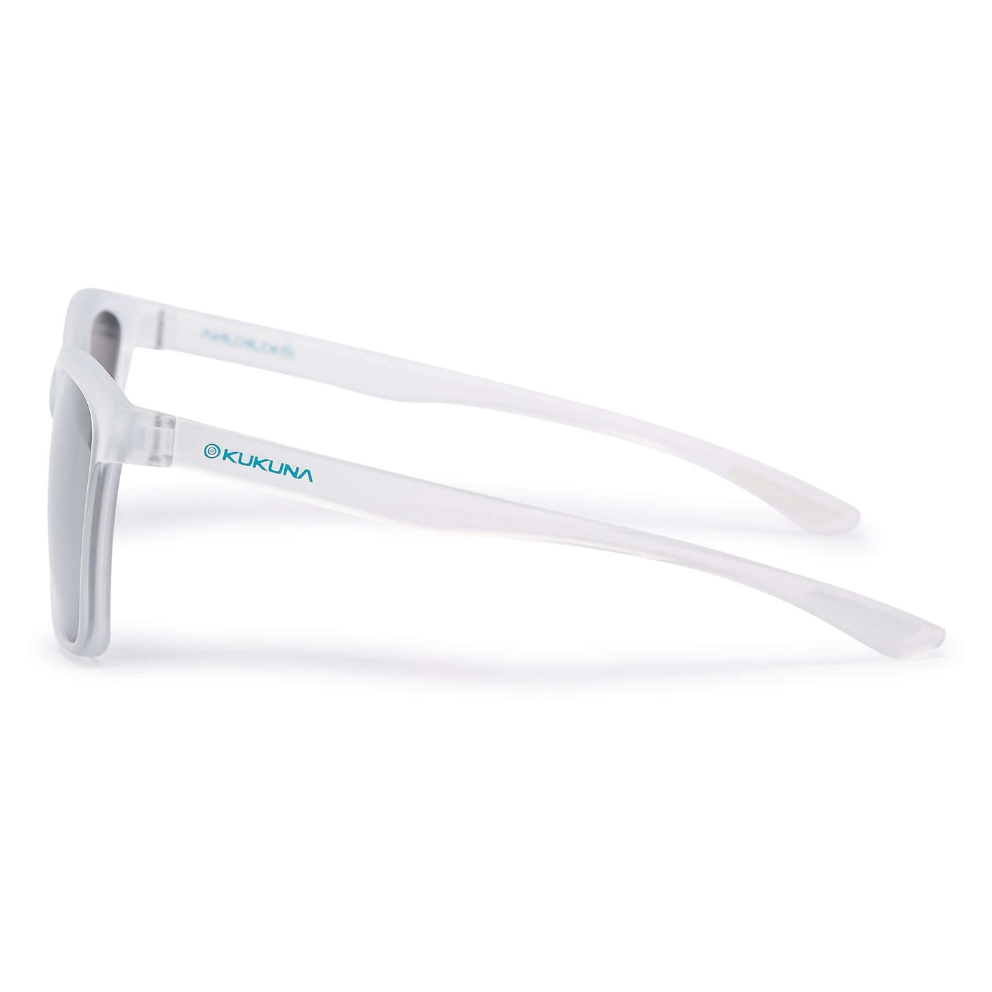 Kukuna® Seaton lifestyle sunglasses with clear frosted tr90 frame and grey lens, showcasing modern sports eyewear design.