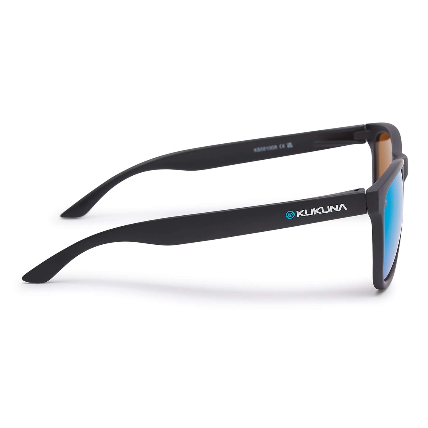 Kukuna® Fistral lifestyle sunglasses in matt black frame with green mirror lenses, perfect for outdoor adventures.