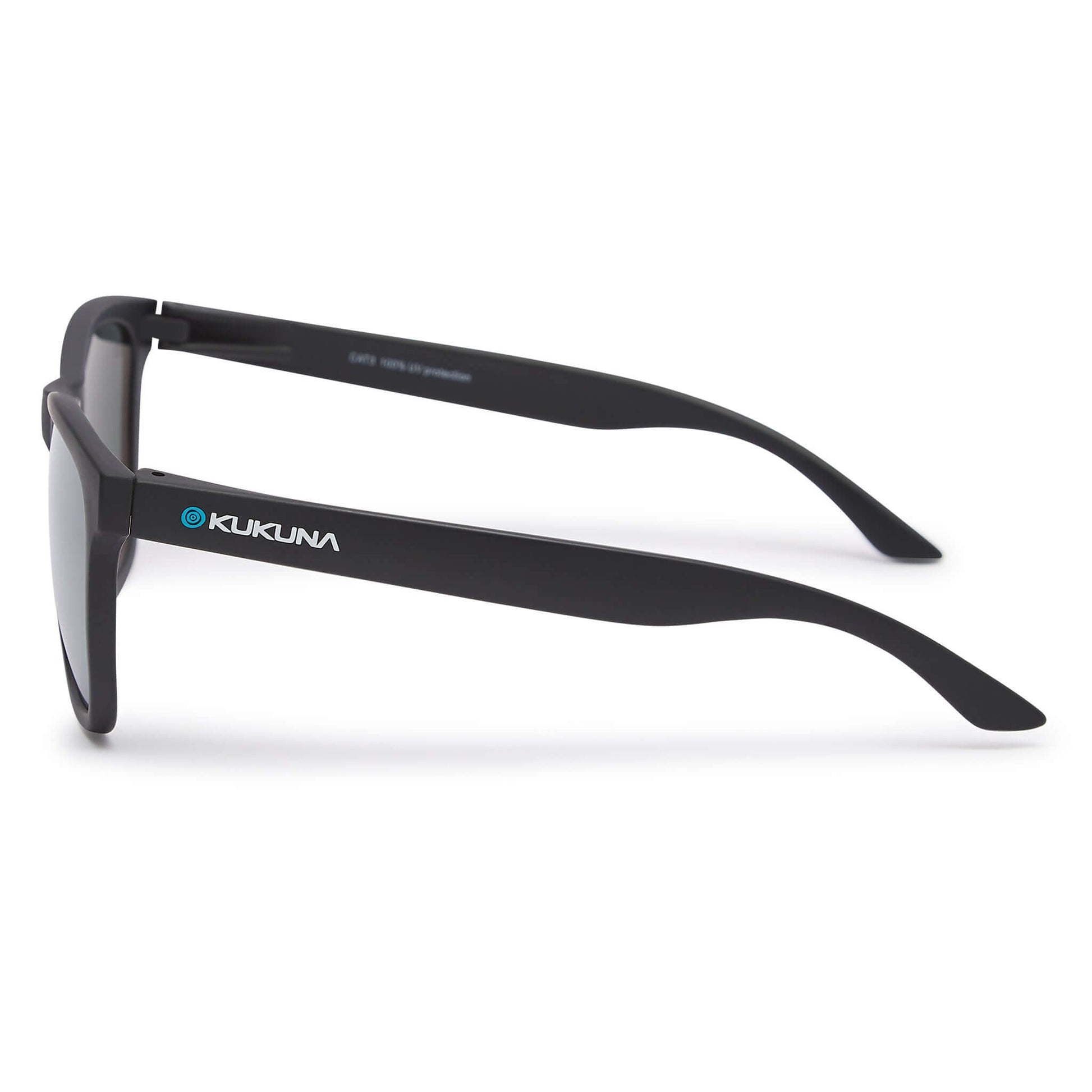 Kukuna® Fistral lifestyle sunglasses with grey lens and matt black TR90 frame, perfect for outdoor adventures.