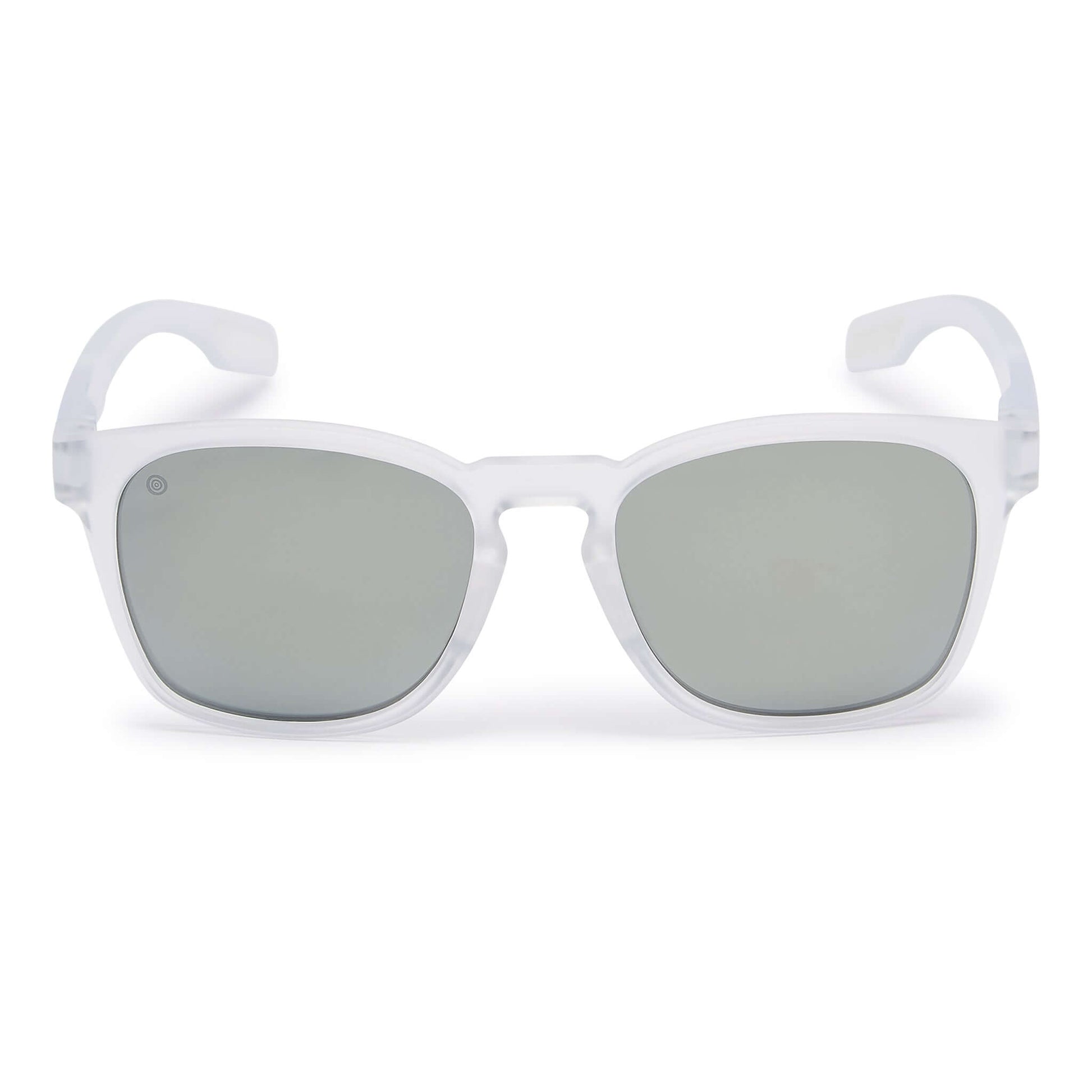 Kukuna® Dawlish lifestyle sunglasses with grey lens and clear frosted tr90 frame, perfect for outdoor adventures.