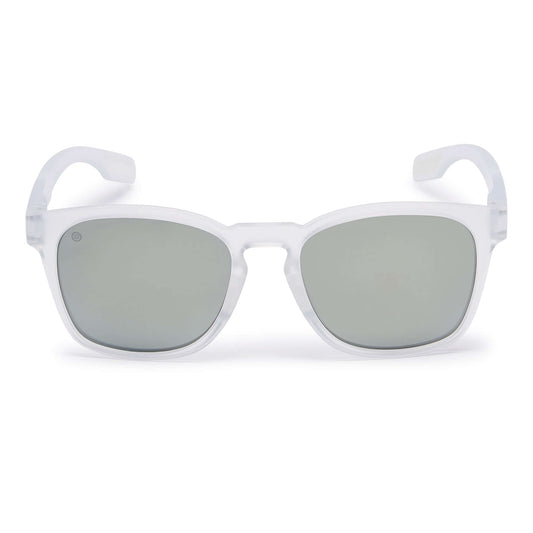 Kukuna® Dawlish lifestyle sunglasses with grey lens and clear frosted tr90 frame, perfect for outdoor adventures.