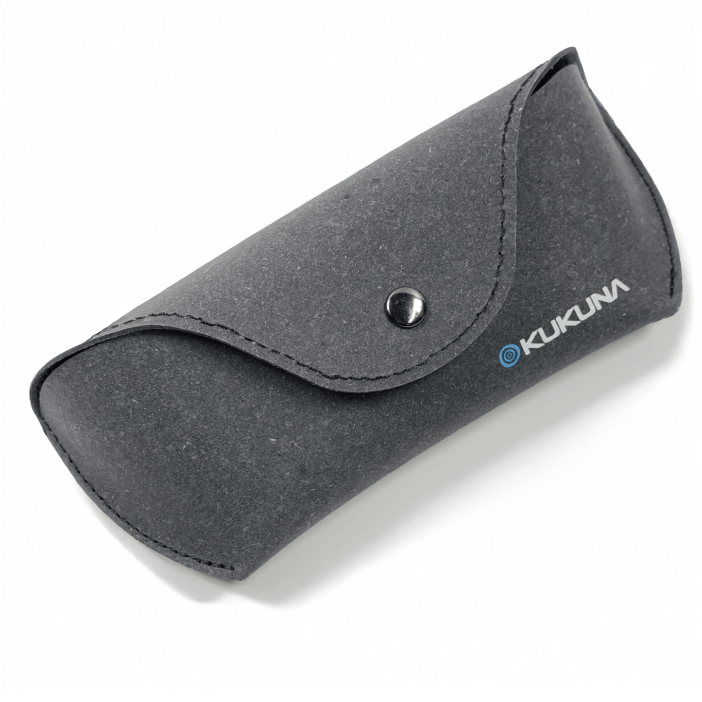 Kukuna® grey recycled leather sunglasses case with soft lining for optimal protection and minimalist design.