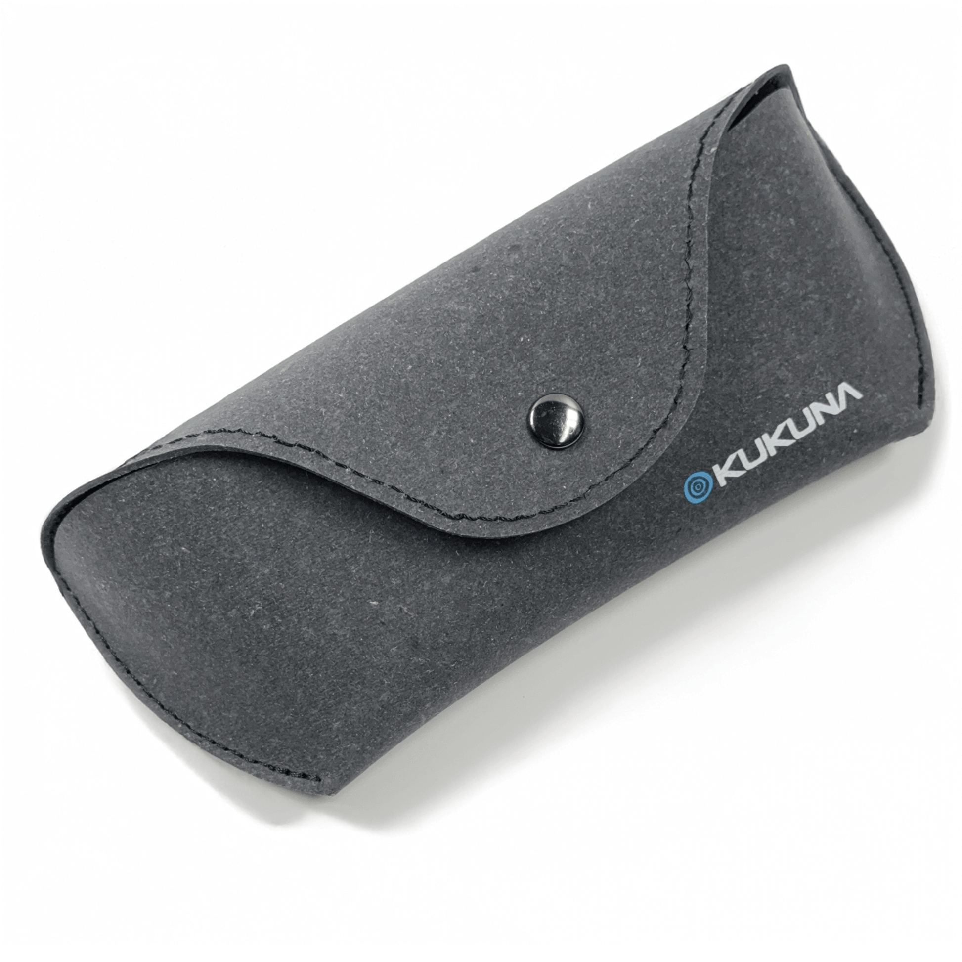 Kukuna® grey recycled leather sunglasses case with soft lining for optimal protection and minimalist design.