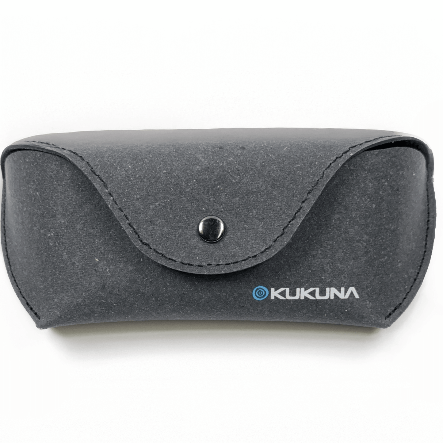 Kukuna® recycled leather sunglasses case in grey, featuring a hard design for superior protection and a soft interior lining.