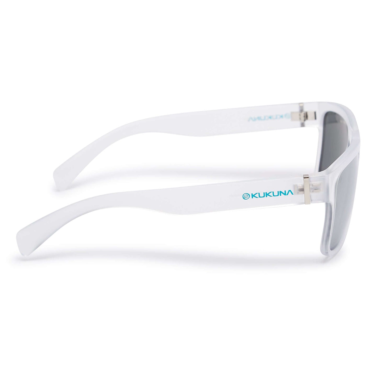 Kukuna® Nanjizal lifestyle sunglasses with clear frosted frame and grey lens for modern style and optimal performance.
