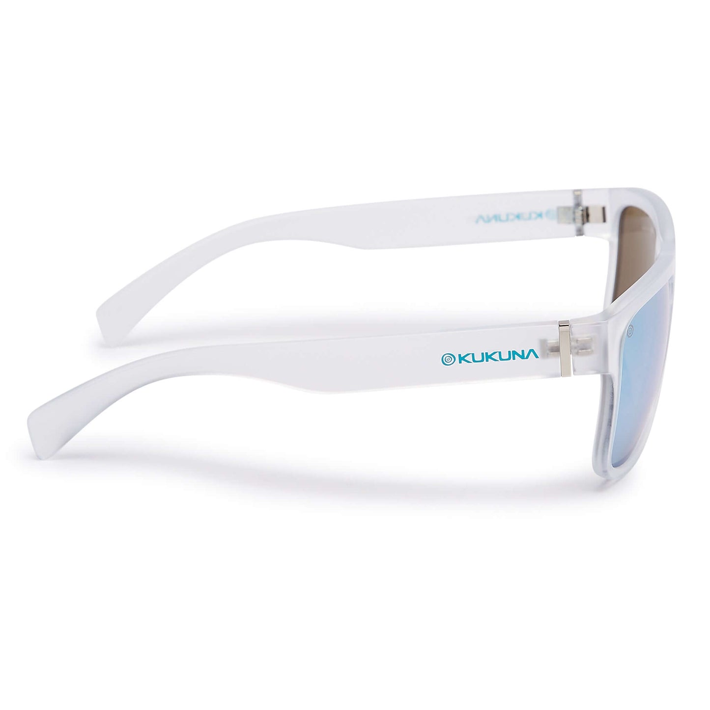 Kukuna® Nanjizal lifestyle sunglasses with clear frosted TR90 frame and blue mirror grey lenses, designed for ultimate performance.